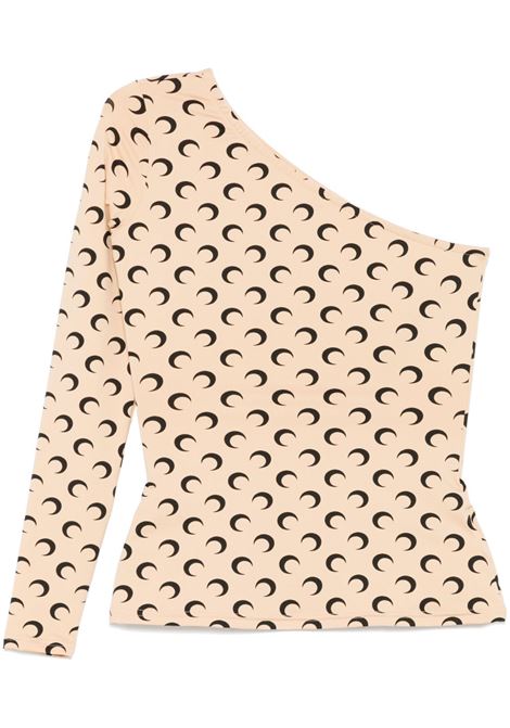 crescent moon top asymmetrical woman beige MARINE SERRE | WTS014A CJER0001TA10